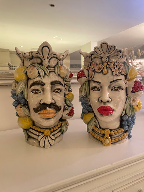 Ceramic Moor Heads ‘Testa di Moro' (coloured x large)